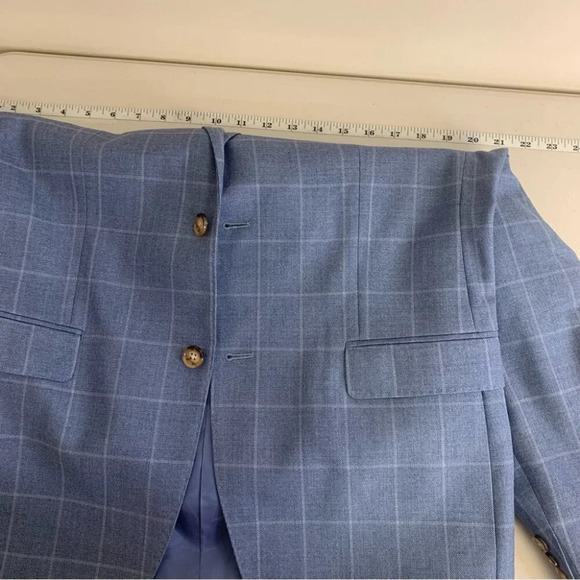 Lauren Ralph Lauren Wool Silk Blend Blue Contemporary Blazer Size 39R - Picture 12 of 14